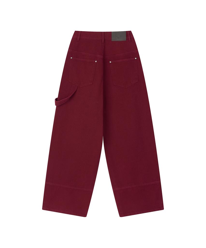 Lotaib Drop Line Oxford Pants - Red