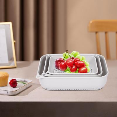 3-teiliges Küchensieb-Schüssel-Abtropfkorb-Set, zum Waschen von Obst und Gemüse für
