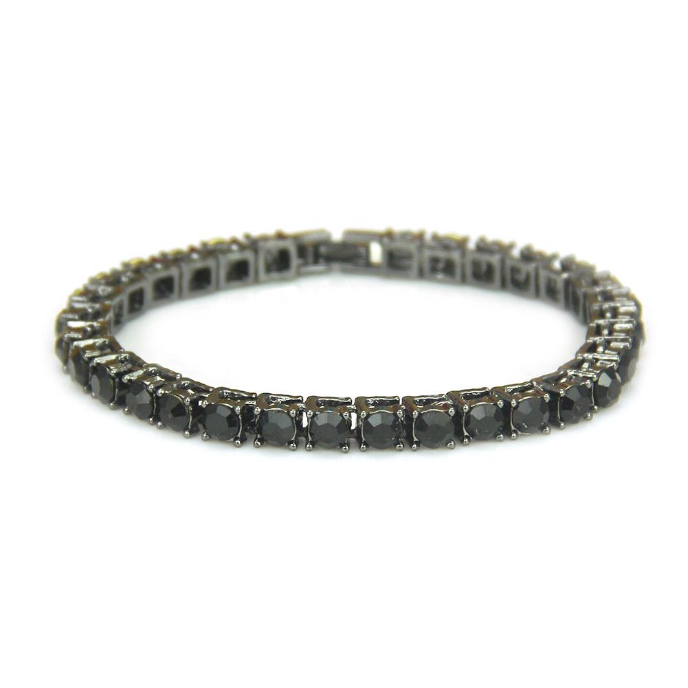 Men's Hip-Hop Single Row Diamond Bracelet - European & American Trend