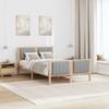 Bed Frame in Brown and Light Gray 120 x 190 cm Solid Pine Wood