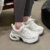 Thick-soled Heightening Dad Shoes Women's Spring 2025 New Versatile Sports and Leisure Women's Shoes Mesh Breathable White Shoes