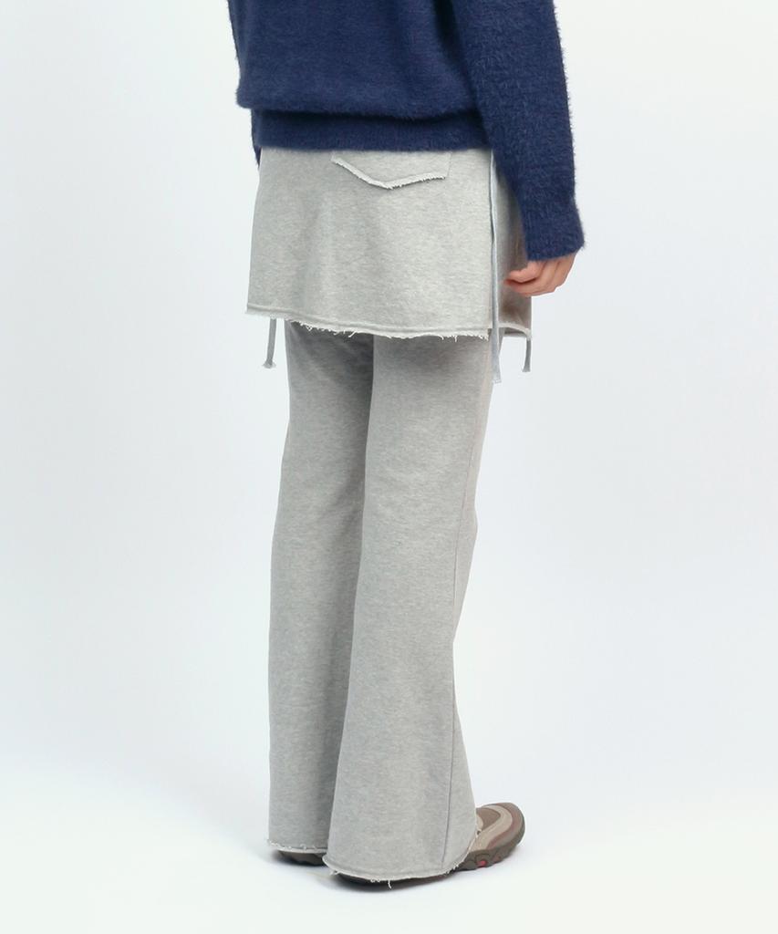 Sseonegteu Skirt-Layered Sweatpant - Heather Gray