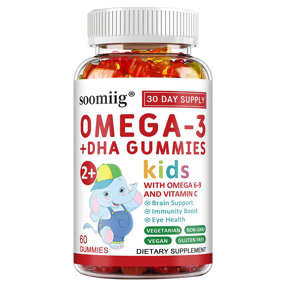 Vitamin C, Sodium, Omega Oil, Omega-3 Omega-6 Omega-9, Dietary Supplement 60 Gummies