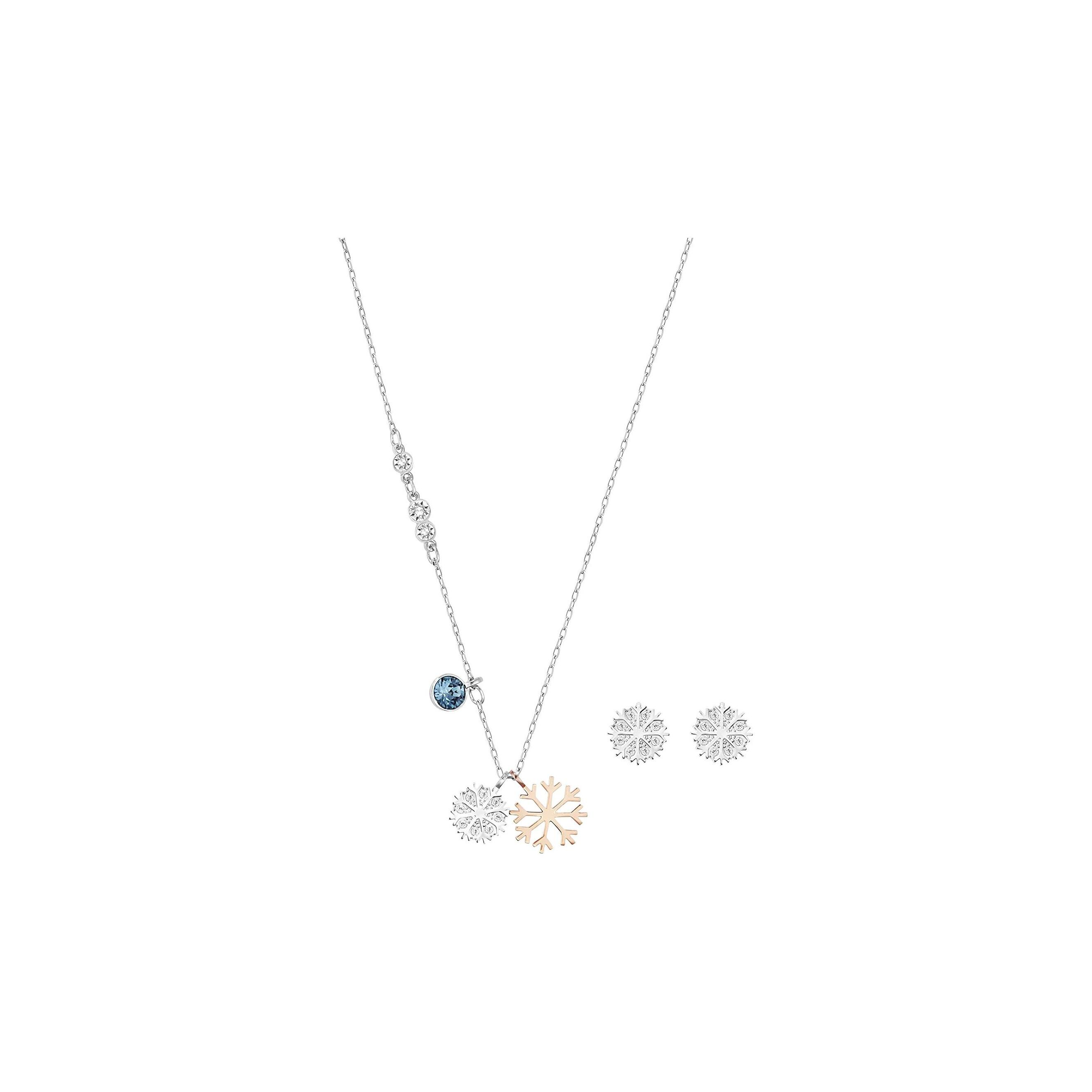 

Swarovski Snowflake Necklace And Earring Set Women Jewelry Silver 5169397 Box (Random Color)