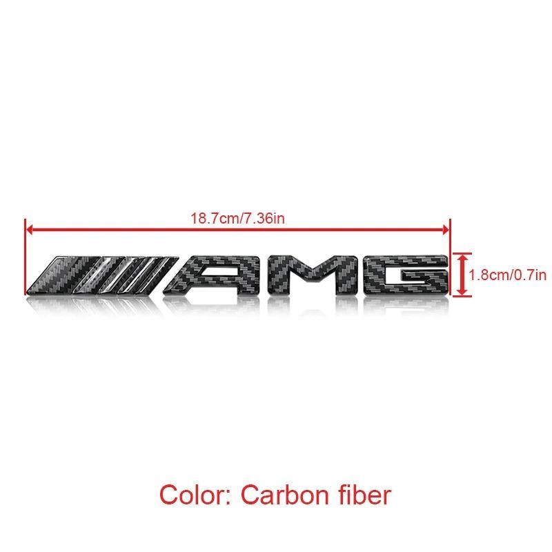YVK5 3D ABS Car AMG Logo Badge Rear Trunk Emblem Stickers Decal For Mercedes Benz AMG A B C E G W211 W203 W204 W210 W124 Accessories