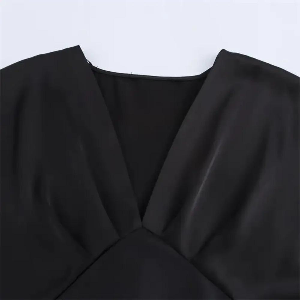 Women's New Dresses Summer Elegant Fashion Slim V-neck Street Holiday Long Dress Young Women Chic Comfortable Dress