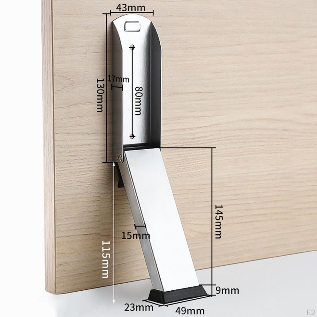 Anti-Door Stopper, Keep Open, Stainless Steel, Non-Slip Base, for Home, Indoor, Apartment, Garage