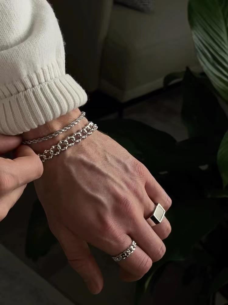 Simple Silver Color Stainless Steel Twist Chain Bracelet For Men Hip Hop Jewelry Women Adjustable Bracelet Party Accessories