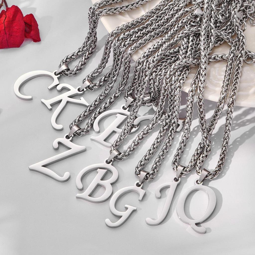 26-Letter Pendant Anklet: Stainless Steel Simple Design Foot Jewelry