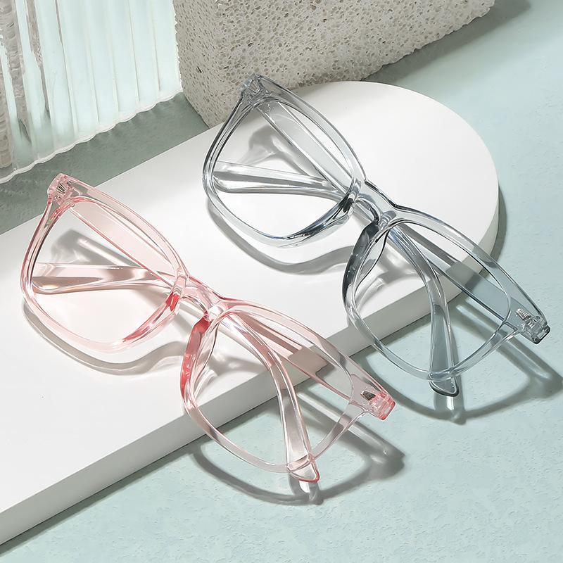 Retro New Flat Glasses Women's Anti-blue Glasses Square Rice Nails Transparent Glasses Frame Men's and Women's Fashion Goggles