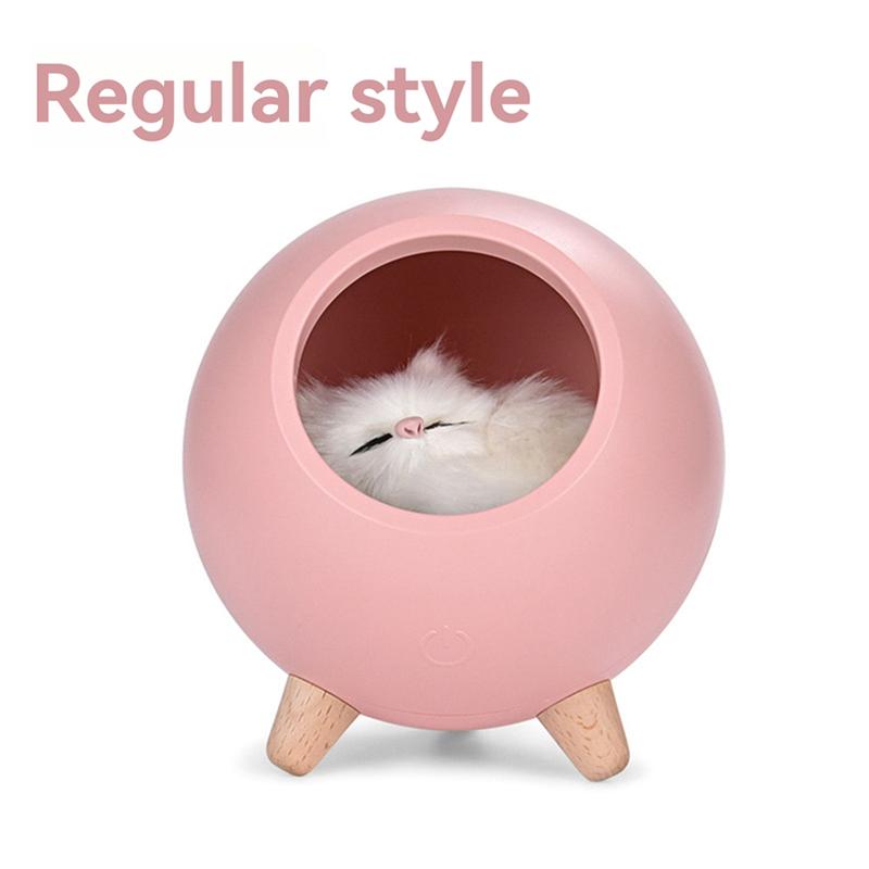M-Modern-Night Light Touch Atmosphere Lights Cute Little Pet USB Charging Kitten Bed Cat House