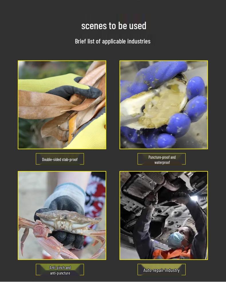 Waterproof Non-Slip Wear-Resistant Latex Work Gloves for Men - Odor-Proof & Ideal for Construction Sites