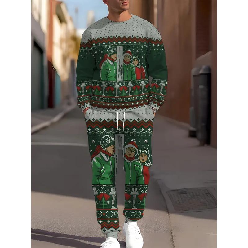 Christmas Clothing Set Spring Autumn Men Women Fashion 3D Print 2PCS Suit Casual Sportswear Sweatshirt Jogging Pants 2Pcs Sets