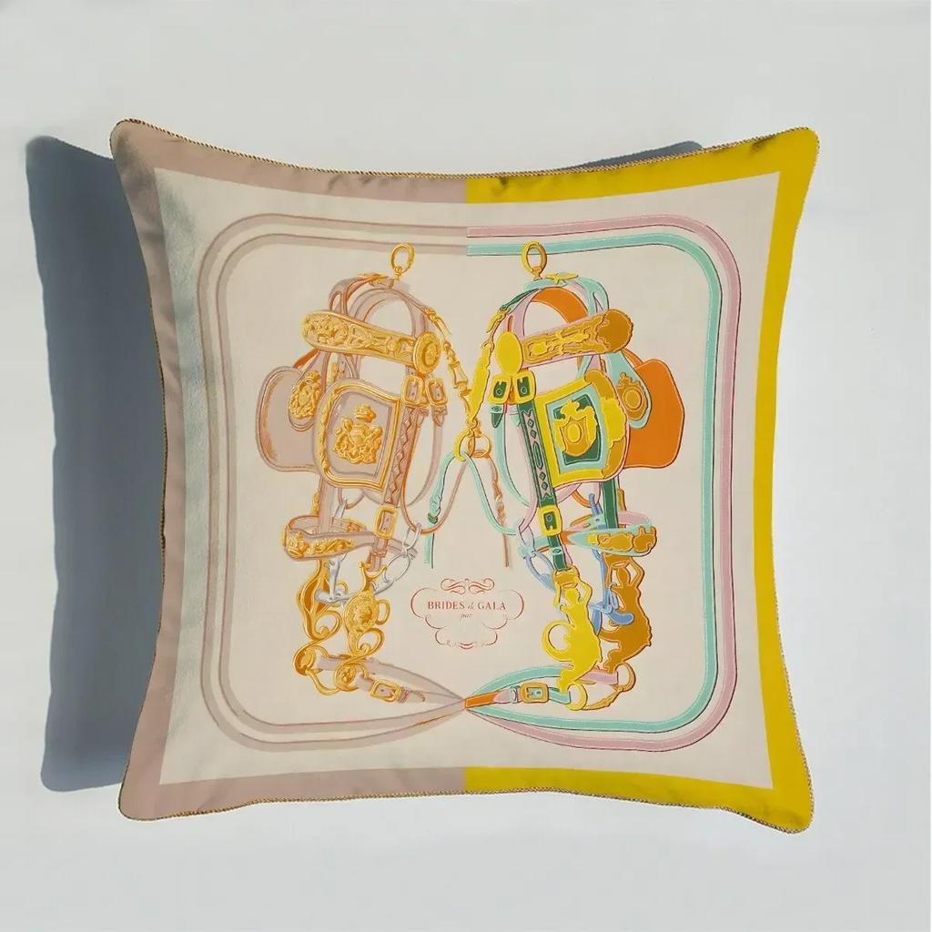 40/45/50/60cm Throw Pillow Polyester Cushion Cover Print Palace Rose Horse Pattern Sofa Couch Pillows for Home Decor Pillowcase