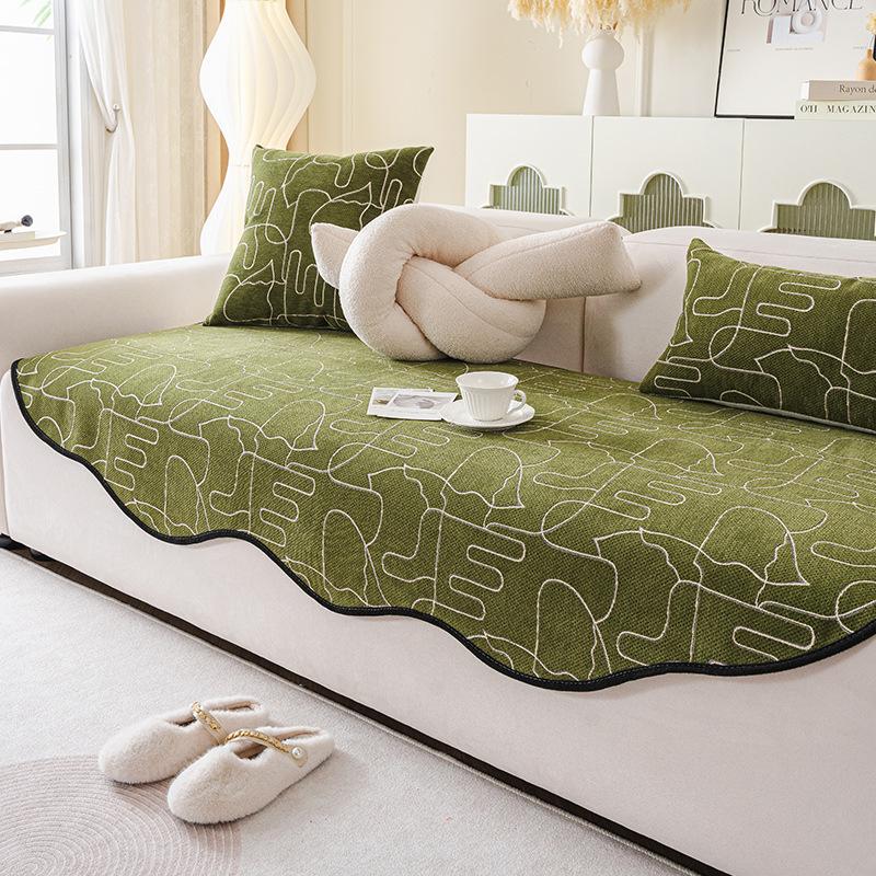 Irregular Sofa Cushions Are Universal In All Seasons, High-End Seat Cushions, Small Fresh Ins Wind Green Special-Shaped Sofa Cover