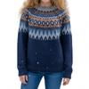 Women's Elegant Round Neck Long Sleeve Color Block Knit Sweater