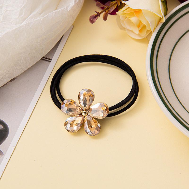 

1 шт. Новые милые хрустальные цветы Эластичные резинки для волос для девочек Женские аксессуары для волос