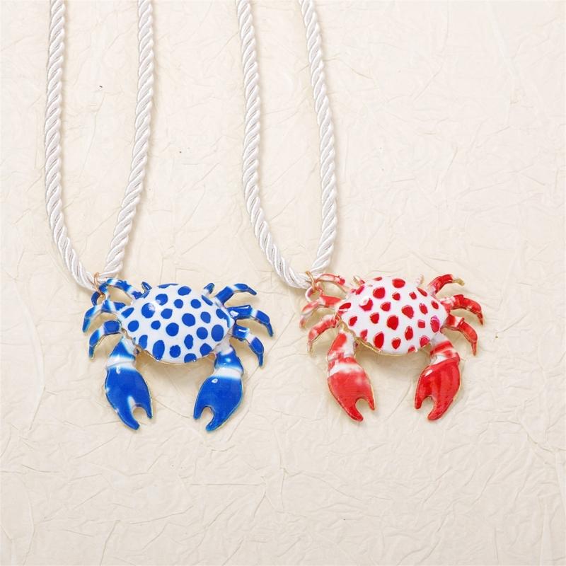 Collana Trendy con Ciondolo Granchio Multicolore Catena Clavicola in Lega Multicolore Gioiello Statement Per Uso Quotidiano