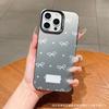 Bow and English for Apple 15promax Mobile Phone Case Iphone14/12/13/11 Pro Color Silver 16