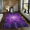 "Purple Mandala Floral Carpet with Abstract Ornamental Pattern Design" Suitable for Use As an Anti-slip for Living Room Bedroom Sofas