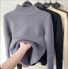 Autumn/winter Thickened Semi-turtleneck Pullover Women Sweater Fashion Loose Long Sleeve Casual Bottoming Shirt Solid Color Office Ladies Elegant Tops