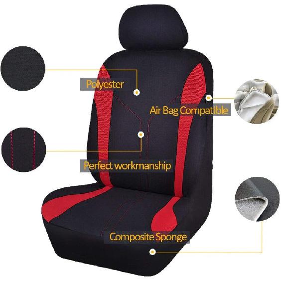 Flying Banner Car Seat Covers Front Seats and Rear Bench Mesh Fabric Rear Bench Split Polyester Cover Easy tallation SUV CAR Woman Lady Femal (Front