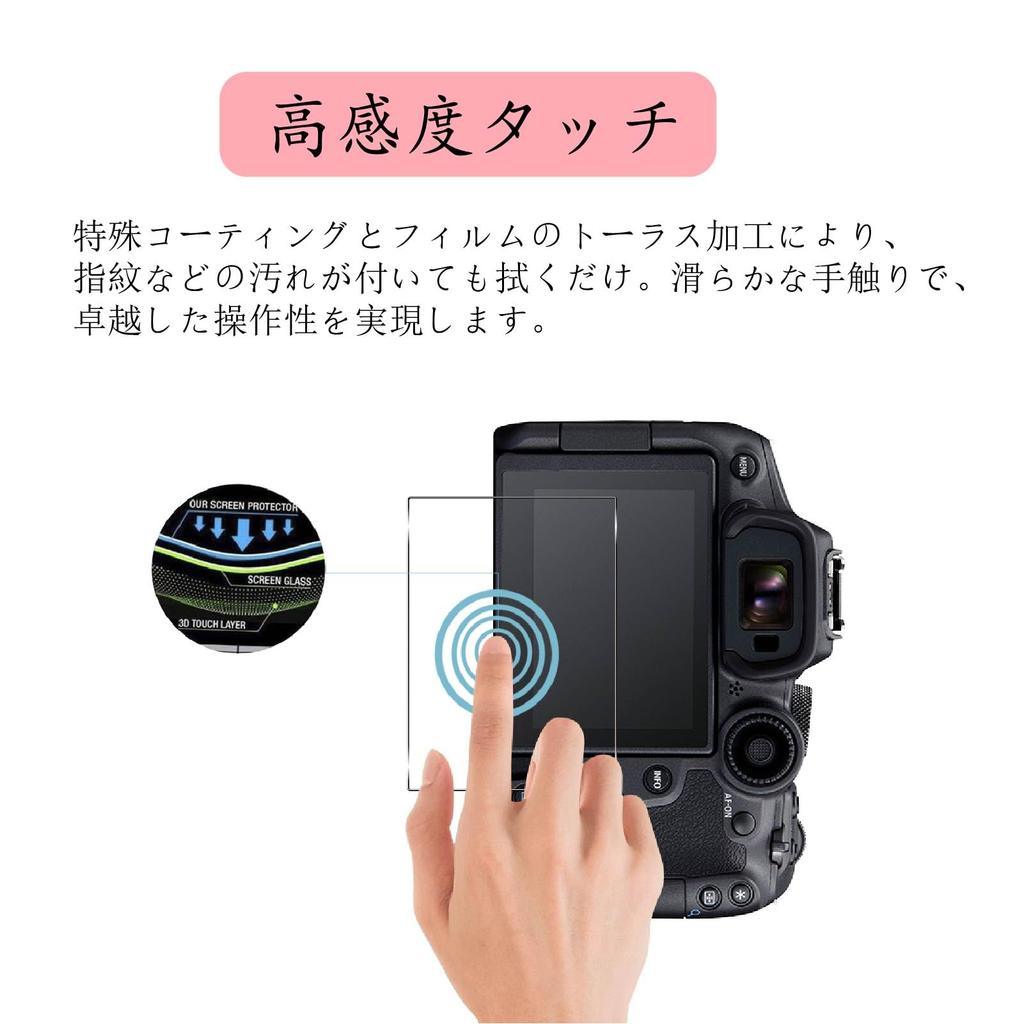 Of 2 Made In Japan Asahi Compatible with Canon EOS Screen Tempered 9H High Transmittance [Set Glass] R7/R6 Protector, Glass, Hardness,