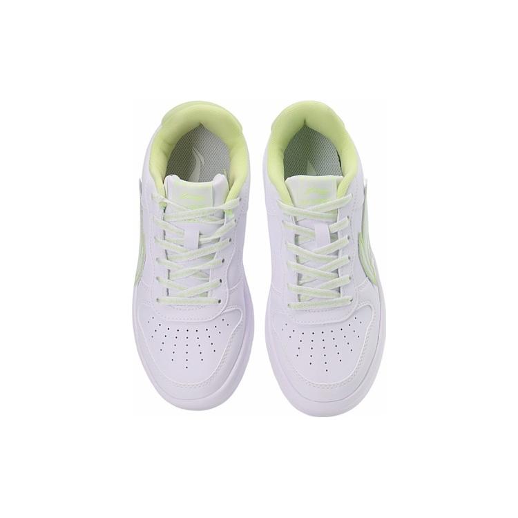 New LiNing Slip Resistant, Abrasion Resistant, Lightweight Low top Skateboard Shoes Women's White Green AGCQ578-8
