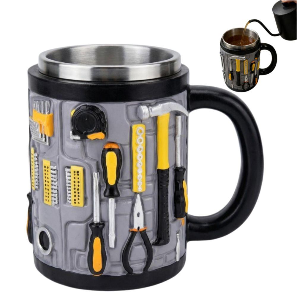 3D design nářadí Hrnnek na kávu Nerezový pohár na vodu Vtipný hrnek pro mechanika Dárky pro muže