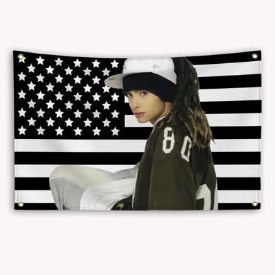 Tom Kaulitz American Flag  Flat Printed Decorative Banner Indoor Outdoor Wall Hanging for Bedroom Garage  Advertising