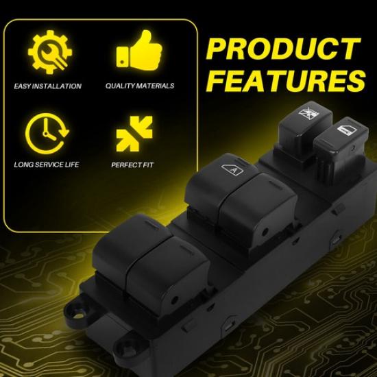 Window Switch For 07-19 Nissan Frontier Front Left Crew Cab Pickup Power Black A