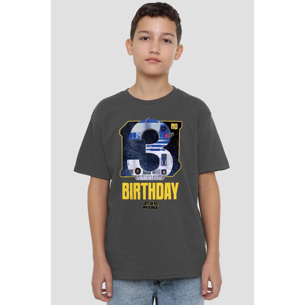 STAR WARS Childrens/Kids R2-D2 Space 3rd Birthday T-Shirt