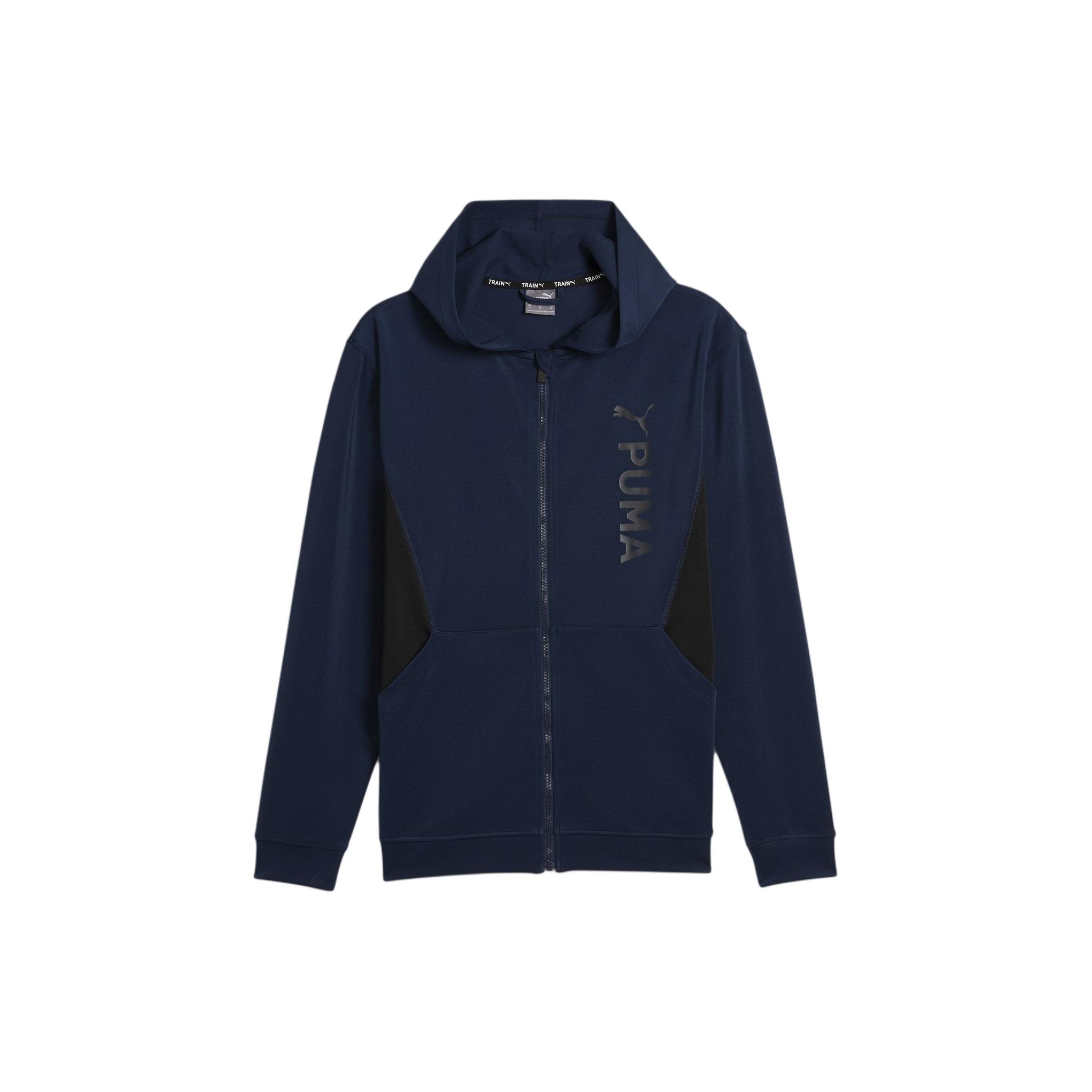 

Puma Letter Print Double Layer Knitted Full Zip Hoodie Men hoodies Navy-Blue 523885-14 S