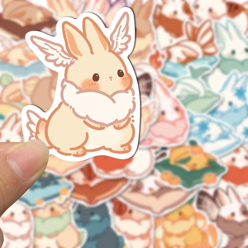 102040Pcs Kawaii Cartoon Rabbit Stickers Cute Animal Bunny Graffiti Decals Decoration Suitcase Phone Laptop Sticker Wholesale