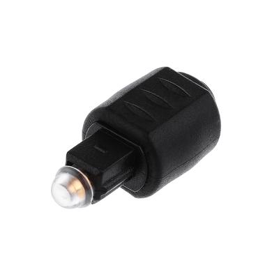 Black 3.5mm Round To Square Optical Audio Adapter Mini Jack Plug To Toslink Female To Male