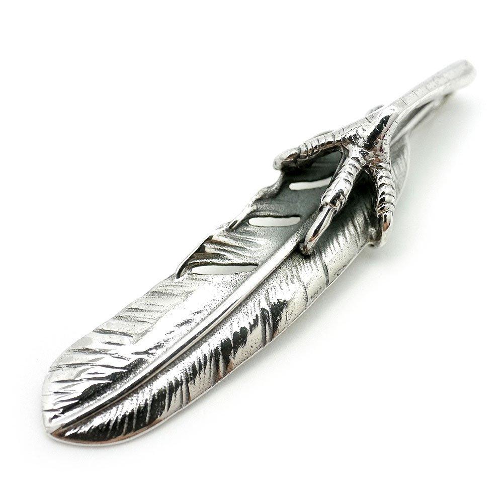 

Серебряный кулон в виде пера с когтем 925 пробы, верхняя часть MH, серебряный изогнутый орел в виде пера с когтем влево [Silver One] для мужчин (очарование)