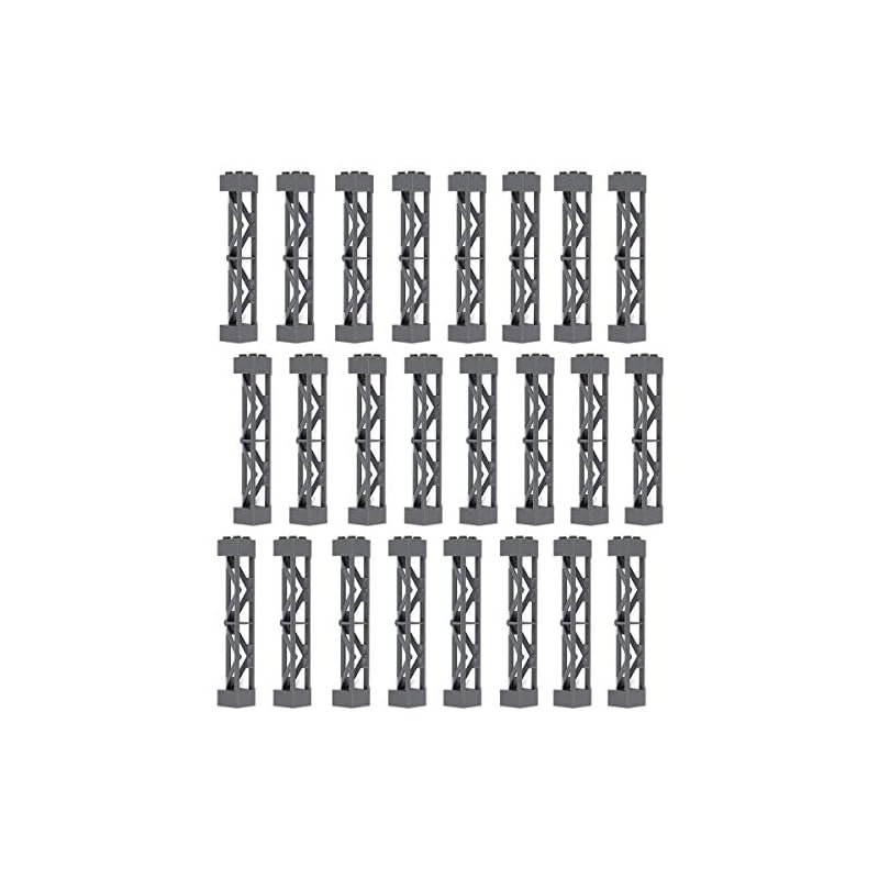 INIBUD Klasyczne Klocki, Kompatybilne z Płytami Bazowymi i Dachami, 24 Trójkątne Słupki