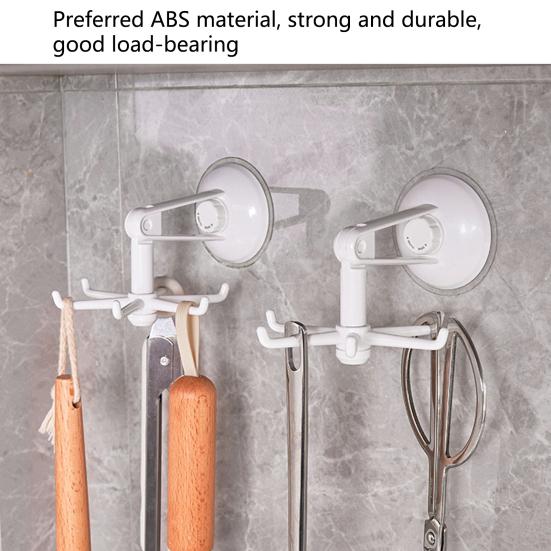 Cârlig pentru Ustensile de Gătit Rotație 360 Grade 6 Gheare Montare pe Perete Adeziv Fără Găurire Organizator Umeraș Spatulă Bucătărie Consumabile Baie