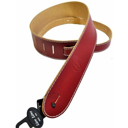 

Live Line Leather Guitar Strap, Standard Style, with Stitching, LM45RED, Red