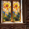 Free Art Painting Privacy Protection Window Film Stained Glass Stickers Sunflower Glass Film Electrostatic Frosting Adhesive