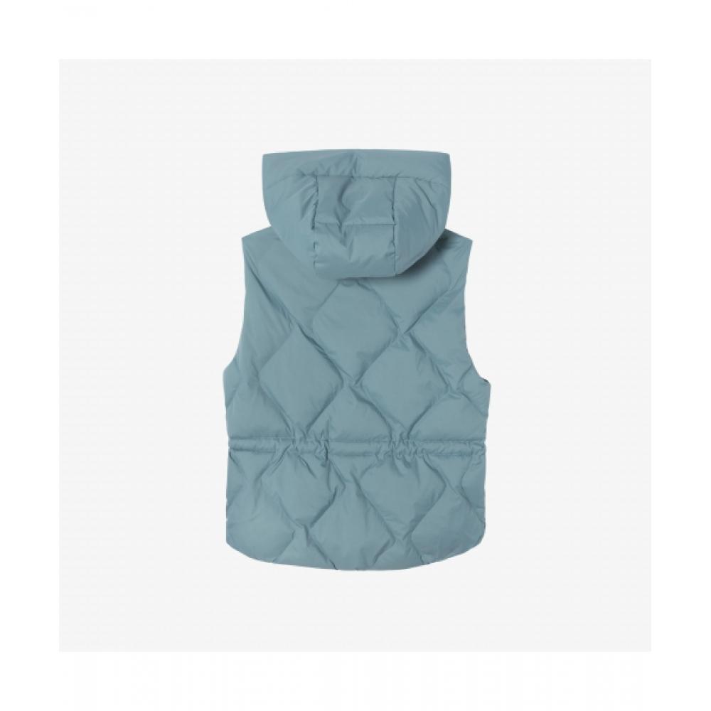 LacoSte Women S Hooded Quilted Down veSt [turquoiSe]