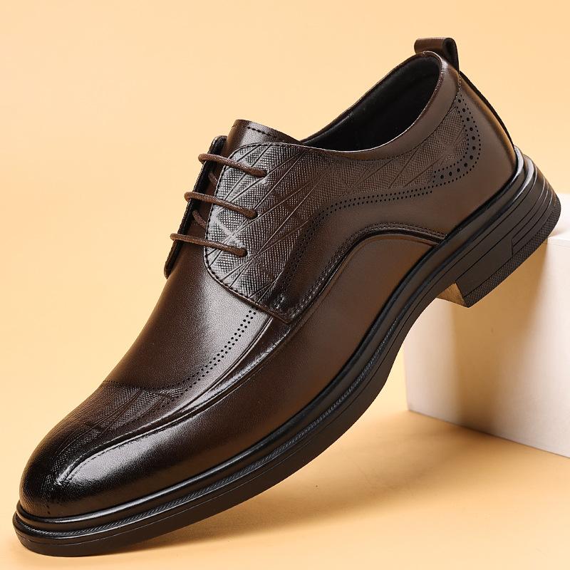 Business leather shoes men's 2025 autumn new trend British formal men's shoes commuter office shoes