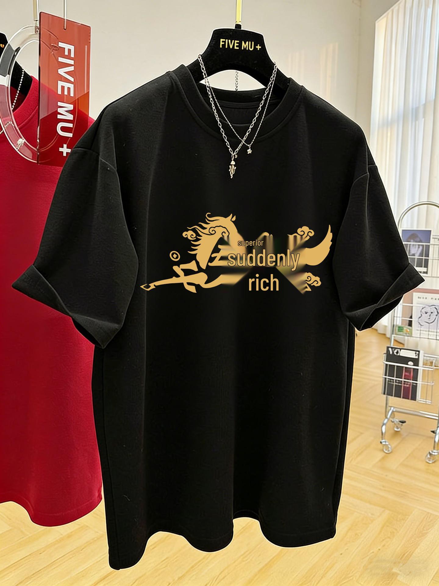 2026 Year of the Horse Red Cotton Women s Loose T-shirt XL