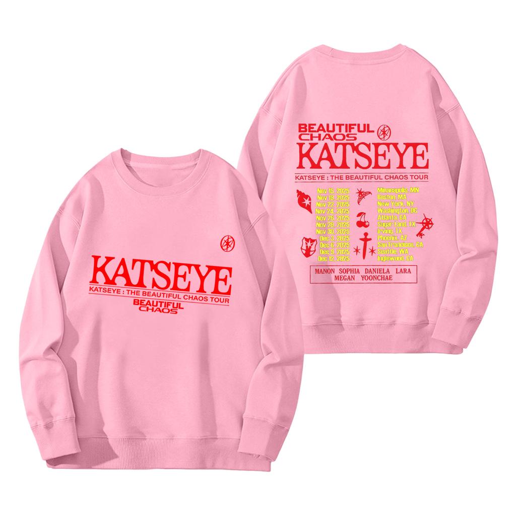 Damenmode Langarm Print Rundhals Lockerer Pullover Sweater Top