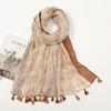 Fashion Thin Tassel Viscose Shawl Scarf for Women Luxury Design Neckerchief Wrap Pashmina Muslim Hijab Echarpes 180*90Cm