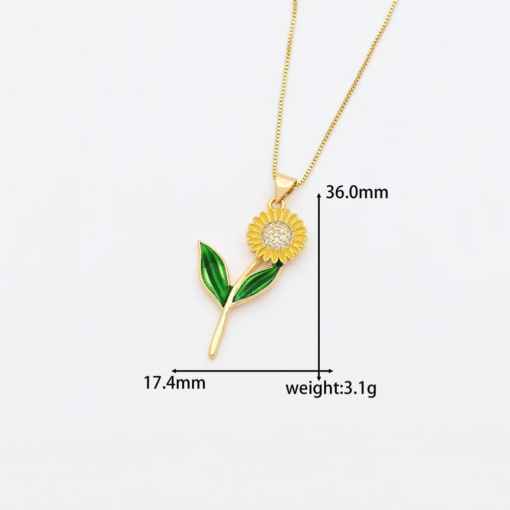 Hot Selling Fashionable Sunflower & Peony Pendant Necklace