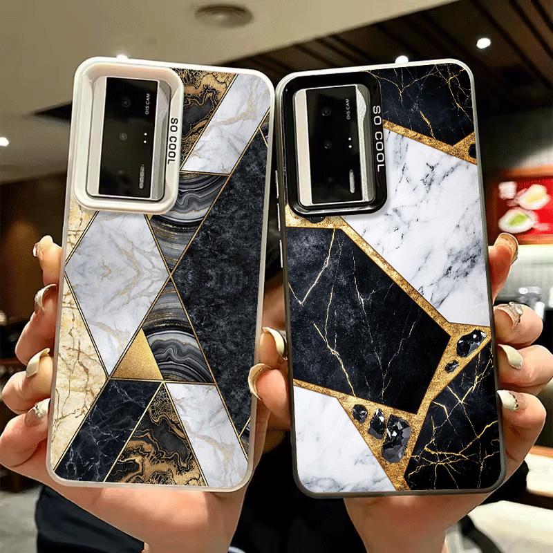 Geometrisches Marmormuster Stoßfeste Handyhülle für Xiaomi Poco X7 X6 X5 X3 Pro F7 Ultra M8 Redmi 15C 15 14C 13C 12C 10C 13 12 10