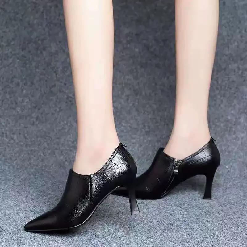 Botas De Mujer Women Cool Navy Blue High Quality Spring & Autumn Short Ankle Boots Lady Fashion Sweet Red Shoes A275