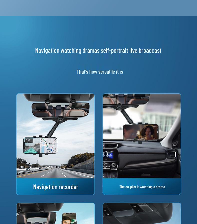 2022 Rearview Mirror Dash Cam with AR Navigation & Phone Holder