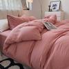 Solid Color Pure Cotton 4-Pcs Set Class A Maternal Infant Grade Naked Sleeping Sheets Quilt Cover Washed Cotton Bedding 3-Pcs Set